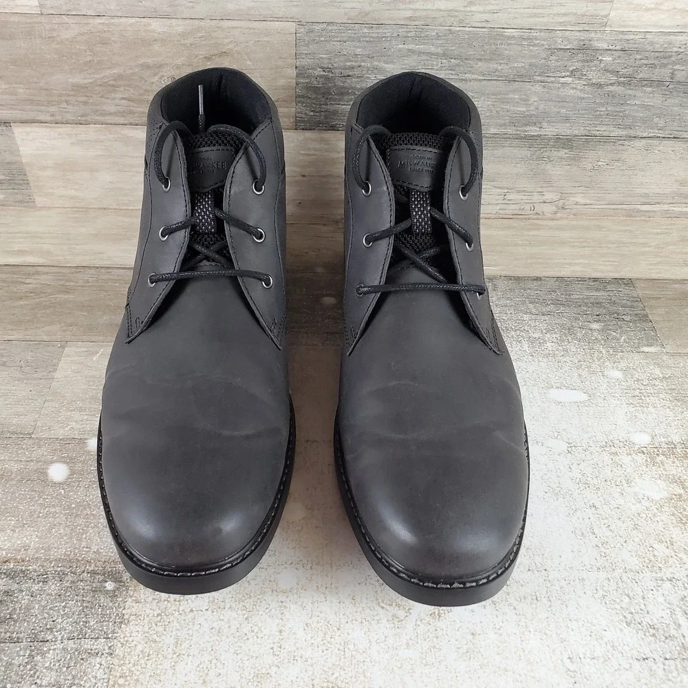 Nunn Bush Delton Mens Chukka Boot Sz 14 M Black Leather Lace Up Plain Toe Ankle